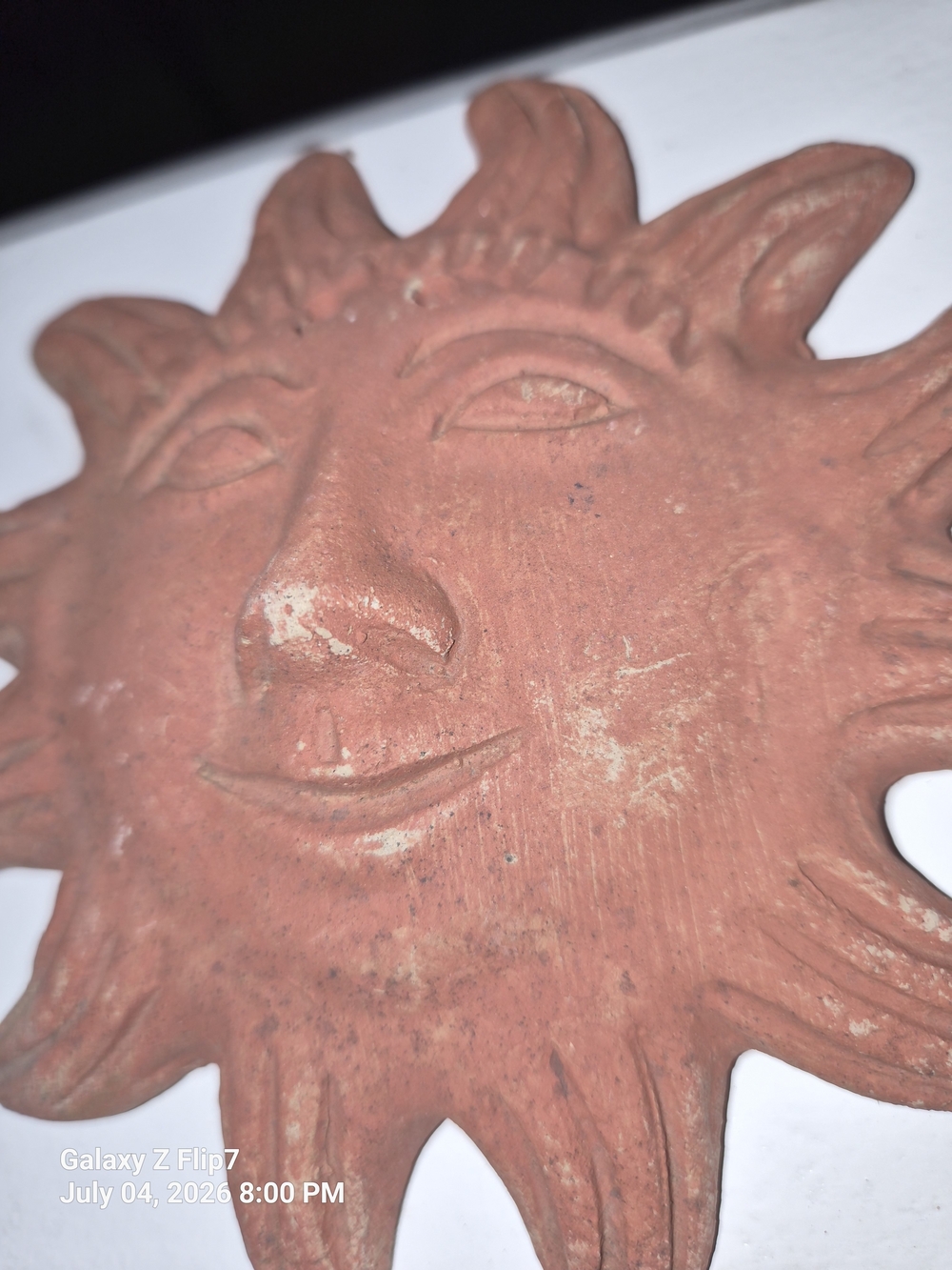 Rustic Sun Face Wall Décor Pair - Terracotta Finish 2pcs. - Picture 4 of 9